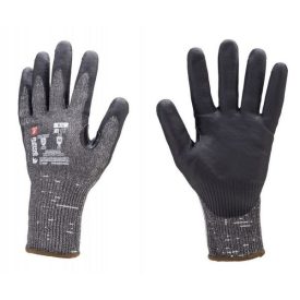   EUROCUT N600 FEKETE TENYÉREN MIKROHABOS NITRIL MÁRTOTT, VÁGÁSBIZTOS KESZTYŰ