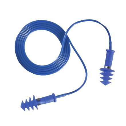 30212, Lamellás kék, zsinóros, detektálható TPR füldugó szárában acél jelzővel, mosható (SNR