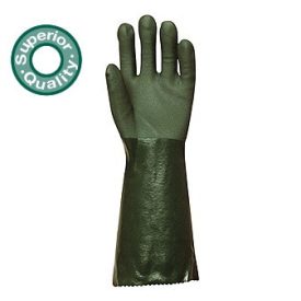   3738-40 MÁRTOTT POLIMER munkavédelmi KESZTYŰ, ZÖLD, VEGYSZERÁLLÓ, 40CM