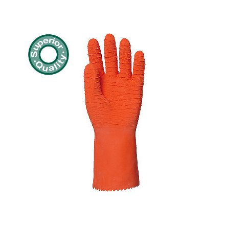 3817-20 Narancs latex, saválló, vágásbiztos, csúszásgátló, erősített munkavédelmi kesztyű, 32cm