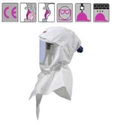   könnyű kámzsa festéktartó pp anyagból, újrahasználható fejkeret, cserélhető külső