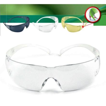 3M™  SecureFit™  védőszemüveg 3M201AS, víztiszta, karcmentes lencse, önbeálló, Füstszínű
