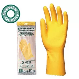   5030, Háztartási gumikesztyű, vegyszerálló, sárga, 0,5 mm, 30cm 5027-30-as