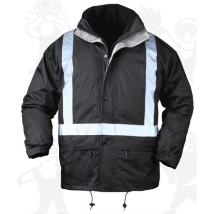 Coverguard munkaruha BODYGUARD II 4 AZ 1-BEN munkavédelmi kabát, fényvisszaverő, XXXL Fekete