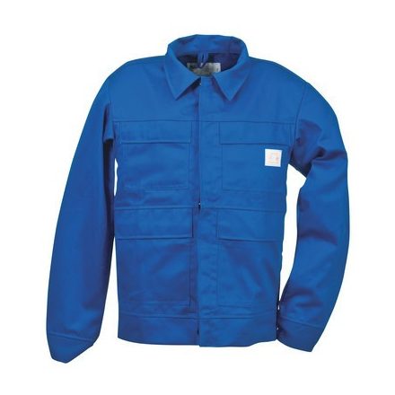Antisztatikus lángálló kabát hegesztéshez, munkavédelmi dzseki - Királykék, Méret: 58