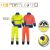 Fluo esőruha, Pes/PU Breathane Oxford, szellőző, sárga/kék, Jólláthatósági
