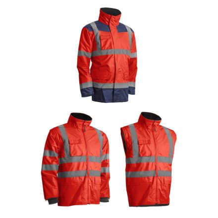 7KANRXXXL,  KANATA 4/1 HI-VIZ PIROS/KÉK PE KABÁT_3XL