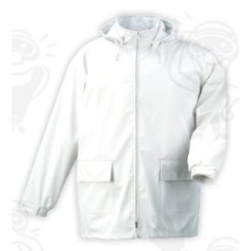   Food kabát, vízhatlan, vegyszerálló 40% poliuretán 60% poliészter, levehető kapucni FOOV