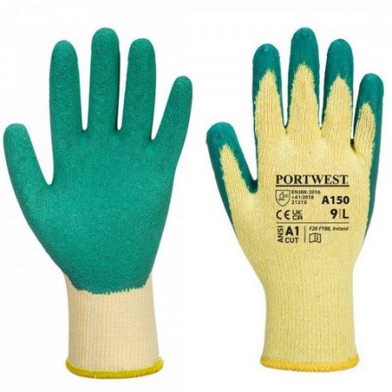 Mártott latex kesztyű (A100 öko verzió) A150, normál fazon, zöld színben