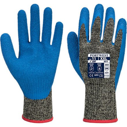 A611 Aramid HR Cut Vágásbiztos Latex Portwest munkavédelmi kesztyű