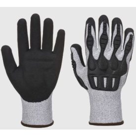   A723 Portwest TPV Impact Cut vágásbiztos munkavédelmi kesztyű, C szintű vágásbiztos, TPV kézfej védelem ütésállóságot és nagyfokú rugalmasságot biztosít. A nitril mikro hab bevonat kiváló tapadást és védelmet nyújt folyadékok behatolása ellen