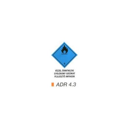 Vízzel érintkezve gyúlékony gázokat fejlesztö anyag ADR 4.3