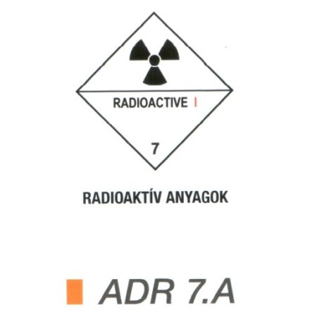 Radioaktív anyag ADR 7.A