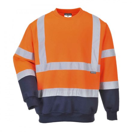 B306ONR4XL, B306-s Portwest, Kéttónusú Hivis pulóver,  Narancs/Navy színben, méret: 4XL