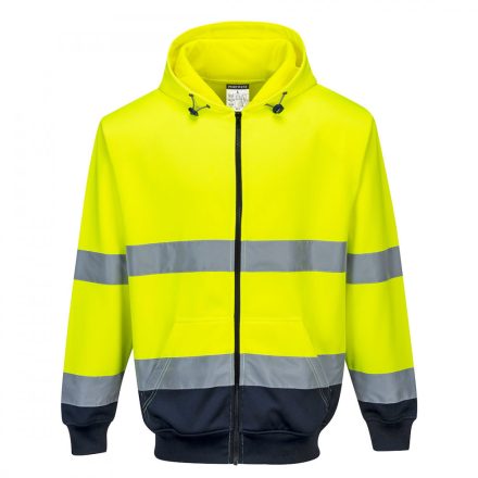 B317YNRXXL, Portwest Jól láthatósági szabadidőruházat Kéttónusú zippzáras kapucnis pulóver,