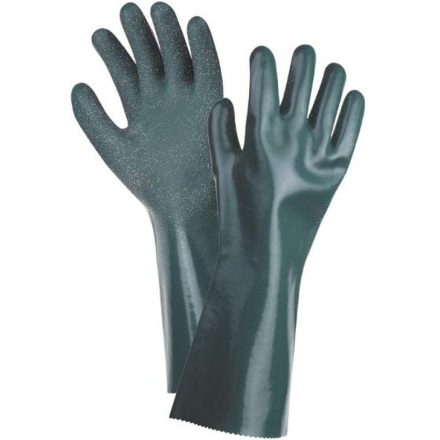UNIVERSAL érdesített Varrott pamut, nitril/PVC-be mártott munkavédelmi kesztyű, 32cm
