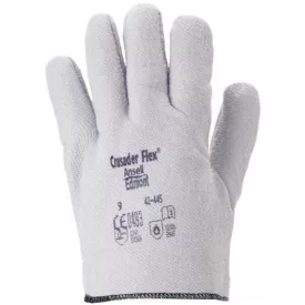   CRUSADER FLEX 42-445 250 °C-ig terjedő kontakthő ellen védő, speciális szövetből varrt, nitrilbe mártott munkavédelmi kesztyű, textíliából készült szigetelő béléssel.