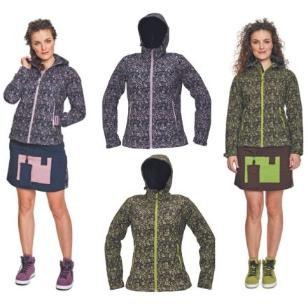 YOWIE PRINT SOFTSHELL kabát Lila/Navy S