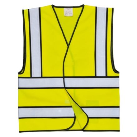Hi-Vis mellény fekete betétekkel, Jólláthatósági