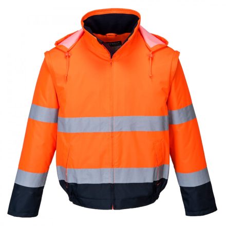 C464ONRXL, Portwest 150D ipari Essential 2 az 1-ben kabát, Cikkszám: C464, Narancs/fekete, XL