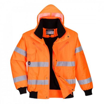 C467ORRXL, C467-s Portwest, Hi-Vis 3 az 1-ben bomber kabát  Narancssárga színben, méret: XL