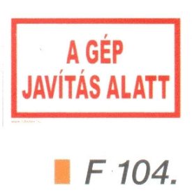 A gép javítás alatt F104