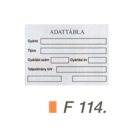 Adat alufóliás matrica F114