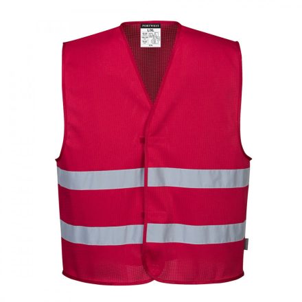 F374RERXX-3X, Portwest Iona Vest-Port MeshAir Iona mellény, Cikkszám: F374, Piros, XXL/XXXL