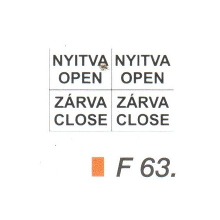 Nyitva-Open/Zárva-Closed F63