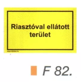 Riasztóval ellátott terület F82