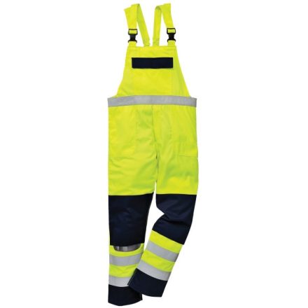 FR63YNRXL, Portwest FR63 HiVis Multi-Norm munkavédelmi jól láthatósági mellesnadrág,