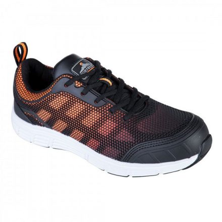 FT15BKO42, FT15 Steelite Tove Trainer Portwest S1P munkavédelmi cipő, Fekete/narancs/Black/Orange, 42