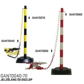   Tartóoszlop lánchoz, 90 cm magas, gumitalppal piros-fehér 70060-as