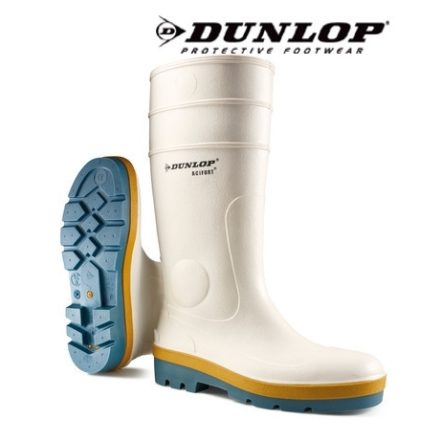 DUNLOP Acifort Tricolour fehér PVC csizma speciális kétrétegű talppal, méret: 43