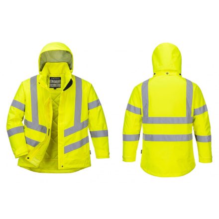 LW74YERXS, Portwest Női jól láthatósági téli kabát, Yellow, méret: XS