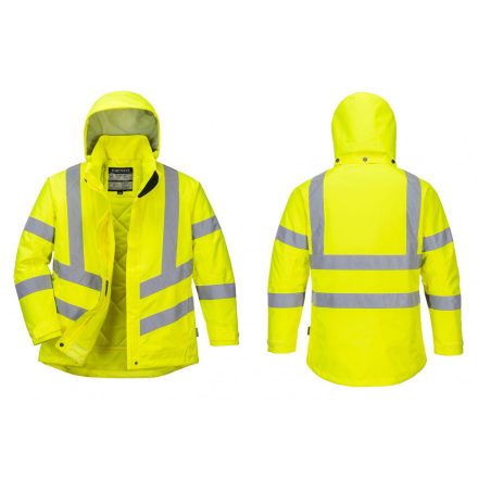 LW74YERM, Portwest Női jól láthatósági téli kabát, Yellow, méret: M