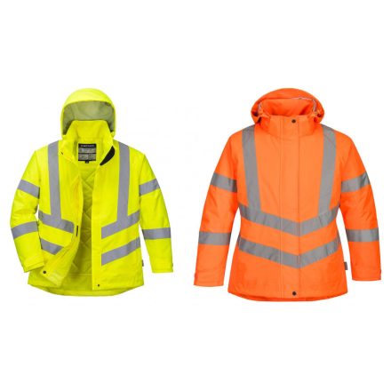 Női jól láthatósági téli kabát - Sárga/Narancs