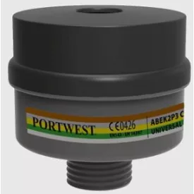   Portwest, ABEK2P3 kombinált szűrő - univerzális csatlakozás, Black