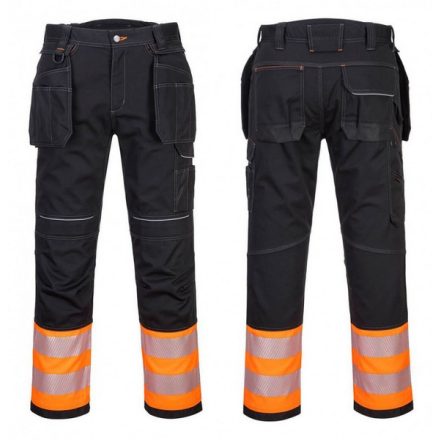 PW307OBR38, Portwest PW3 Hi-Vis Class 1 Holster nadrág, OrBk, méret: 38