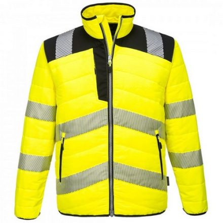 PW371YBRXXL, Portwest PW3 jól láthatóság PW3 Hi-Vis Baffle kabát, Cikkszám: PW371, Sárga/fekete, XXL