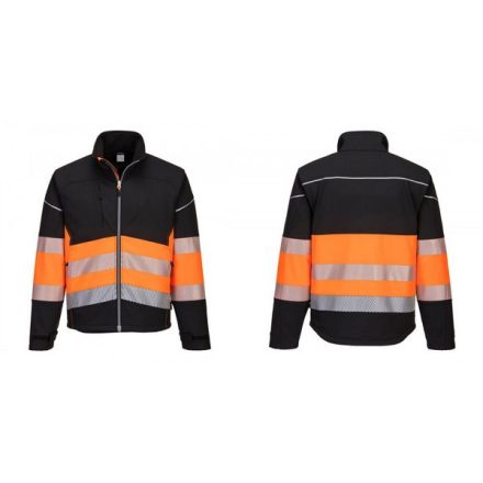 PW375BKOM, Portwest PW3 Hi-Vis Class 1 Softshell kabát, BkOrr, méret: M