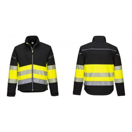 PW375BKYXL, Portwest PW3 Hi-Vis Class 1 Softshell kabát, BkYe, méret: XL