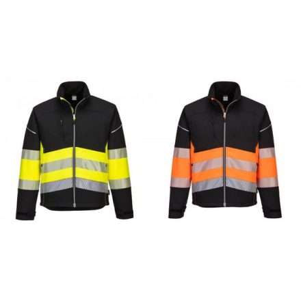 PW375 - Hi-Vis Class 1 Softshell modern, jól láthatósági kabát - Sárga/Narancs