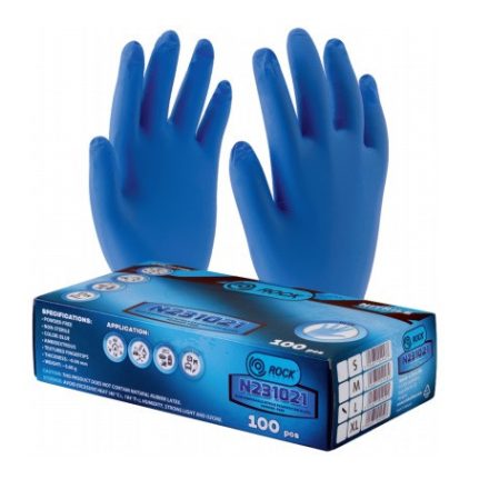 BLUERACER - Nitril púdermentes egyszerhasználatos kesztyű - kék, méret: L