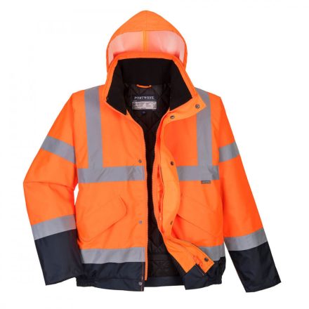 S266ONRL, Hi-Vis kéttónusú bomber kabát, Jólláthatósági, S266