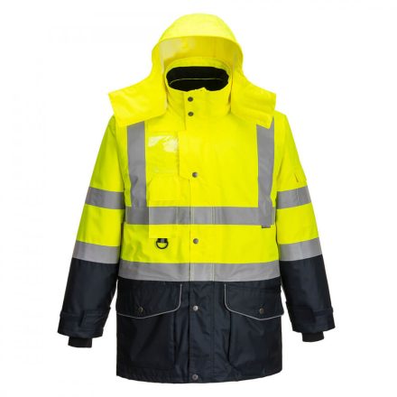 S426YNRXL, S426-s Portwest, Hi-Vis 7 az 1-ben kontraszt Traffic kabát  Sárga/Navy színben, méret: