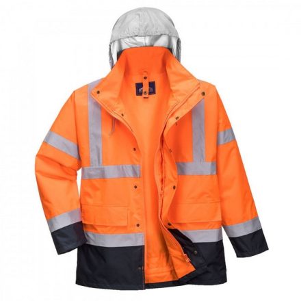 S471ONRXL, S471-s Portwest, HiVis 4 az 1-ben Contrast Traffic kabát  Narancs/Navy színben, méret: