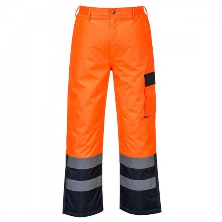 S686ONRM, S686-s Portwest, Hi-Vis Contrast nadrág - bélelt  Narancs/Navy színben, méret: M