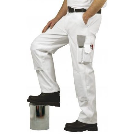 S817WHTS, S817 Festő nadrág, hosszított fazon, fehér színben