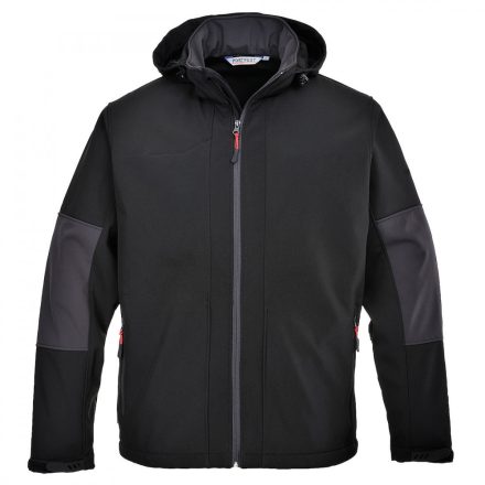 TK53BKRXXXL, TK53 Softshell dzseki kapucnival, Fekete, XXXL